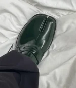 TabiTread™ Men's Green Chunky Split Toe Loafers – PU Slip-On Tabi Shoes 12