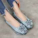 FloraEase™ Women’s Floral Genuine Leather Slip-On Flats | Spring & Autumn Casual 3