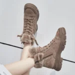 WinterStride™ Plush-Lined Suede Snow Boots – Women’s Genuine Leather Ankle Sneakers 3
