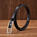 MINIBIND™ 1.2CM Thin Genuine Leather Women Belt – Dress Knot Strap with Pin Buckle 6