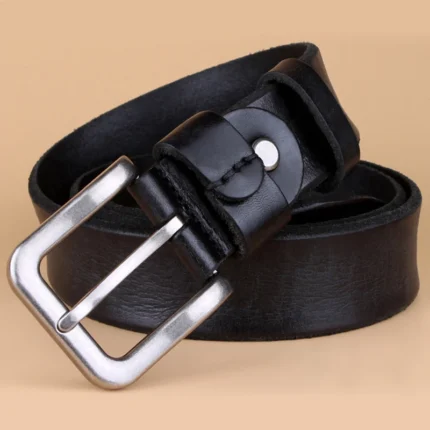 URBANHIDE™ 3.3CM Men’s Casual Cowhide Leather Belt – First Layer Cowskin with Pin Buckle 2