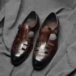 Alveron™ Men’s Genuine Leather Dress Sandals – Closed Toe Buckle Strap Formal Summer Shoes 3