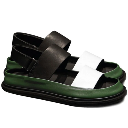Modesto™ Men's Mixed-Color Platform Gladiator Sandals – Italian Leather Summer Sandals 2