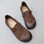 WillowWeave™ Handmade Genuine Leather Woven Flats – Genuine Cowhide Women's Summer Shoes 3