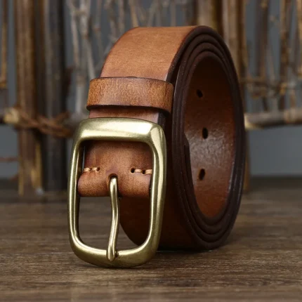 CoreForm™ 3.8cm Men’s Genuine Pure Cowhide Leather Belt – Retro Korean Style Leather Belt for Jeans 2