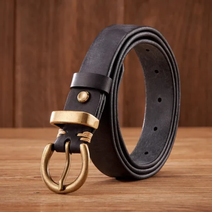 WESTELLA™ 2.8CM Women’s Genuine Brass Buckle Belt – Designer Cowboy Belt 2