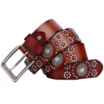 REBELFORGE™ 3.8CM Men’s Punk Leather Belt – Riveted Cowskin with Pin Buckle for Jeans 4