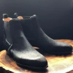 Regal Hoof™ Horsehair Chelsea Boots – Handmade Square Toe Leather Sole Ankle Boots for Men 4