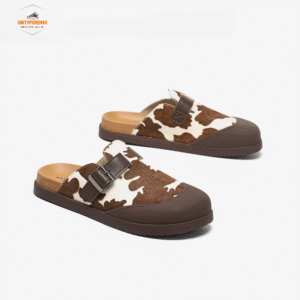 Carmela™ Cowhide Buckle Slippers – Women's Handmade Round-Toe Cow Leather Flats