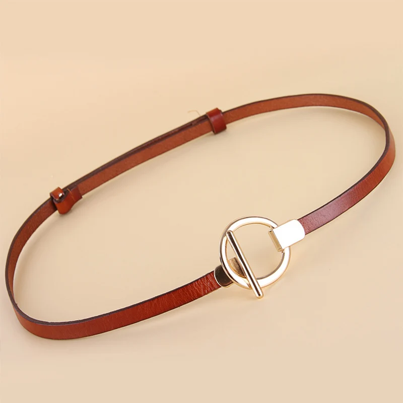 LYSSA™ 1CM Women’s Thin Genuine Leather Belt – Real Cowskin Waist Strap for Dresses & Outfits 4
