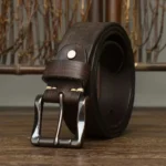 IRONRIDGE™ 3.8CM Men’s Real Genuine Leather Belt – Black Buckle Jeans & Cowboy Strap 4