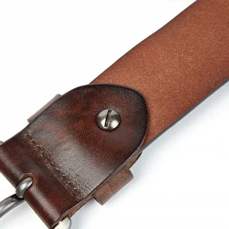 Logical Leather™ Men’s Heavy Duty Work Belt – Full Grain Genuine Leather Waistband 3.8CM 5