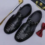 Caldrik™ Handmade Woven Cowhide Buckle Slippers - Men's Retro Leather Gladiator Sandals 4