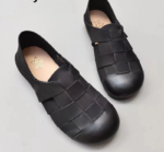 WillowWeave™ Handmade Genuine Leather Woven Flats – Genuine Cowhide Women's Summer Shoes