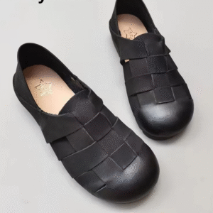 WillowWeave™ Handmade Genuine Leather Woven Flats – Genuine Cowhide Women's Summer Shoes