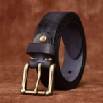 InkCraft™ 3.3cm Genuine Leather Unisex Belt – Vegetable Tanned Cowhide with Copper Pin Buckle 6