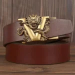 DragonCrest™ Genuine Automatic Buckle Belt – Dragon Design Genuine Leather Gift 1