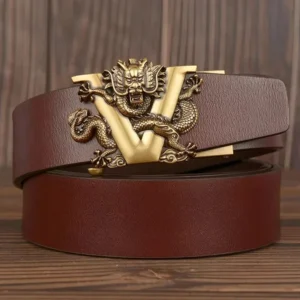 DragonCrest™ Genuine Automatic Buckle Belt – Dragon Design Genuine Leather Gift 1