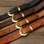 LUXETONE™ 2.4CM Genuine Leather Women Belt – Copper Buckle Waist Strap for Jeans & Dresses 6