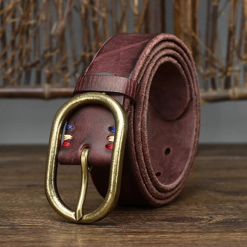 VALDOR™ 3.7CM Men’s Full Grain Leather Belt – Luxury Vintage Jeans Strap 4