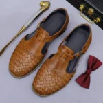 Caldrik™ Handmade Woven Cowhide Buckle Slippers - Men's Retro Leather Gladiator Sandals 2