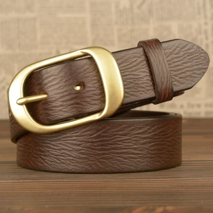 RegalCraft™ Men’s 3.8cm Genuine Leather Belt – Luxury Business Cowhide Belt with Metal Pin Buckle 2
