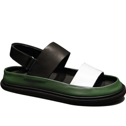 Modesto™ Men's Mixed-Color Platform Gladiator Sandals – Italian Leather Summer Sandals 1