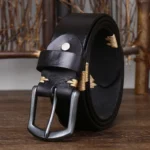 Westmark™ 100% Cowhide Handmade Men’s Belt – 3.8CM Wide Handmade Vintage Leather Belt for Jeans 3