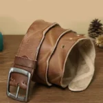 UNITYPUREMAX™ 3.8CM Men’s Retro Fold Leather Belt – Genuine Cowskin with Pin Buckle 4