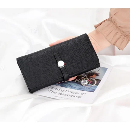 LuxeHold™ Genuine Leather Women's Cowhide Long Wallet – Large Capacity Clutch Phone Purse 2
