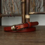 VERISEL™ 1.5CM Genuine Copper Buckle Leather Belt – Copper Pin Buckle Slim Strap for Jeans 6