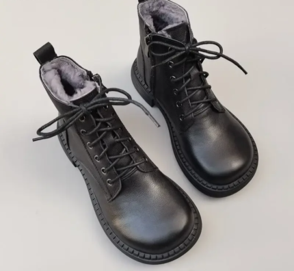 HavenStone™ Wide Toe Genuine Leather Wool-Lined Winter Boots – Women’s Mid-Calf Lace-Up Sheepskin Snow Boots 1