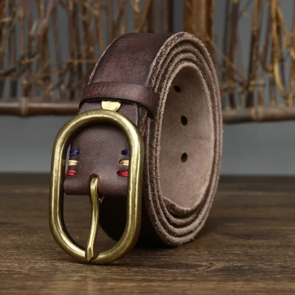 VALDOR™ 3.7CM Men’s Full Grain Leather Belt – Luxury Vintage Jeans Strap 2