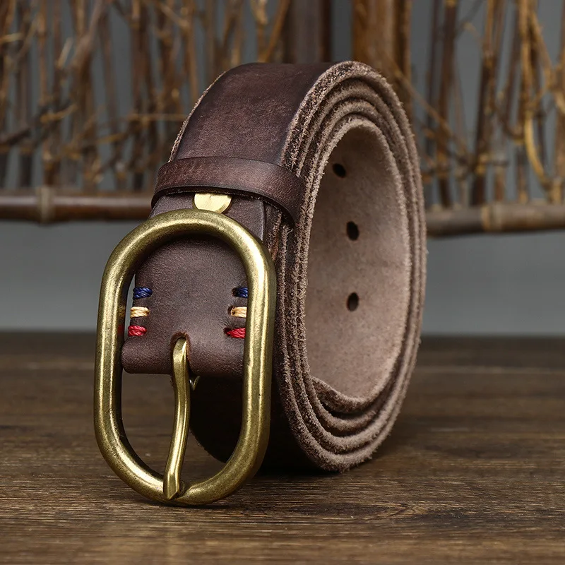 VALDOR™ 3.7CM Men’s Full Grain Leather Belt – Luxury Vintage Jeans Strap 2