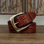 IronHeritage™ 3.8cm Full-Grain Leather Belt – Men’s Vintage Copper Buckle Belt for Jeans 4