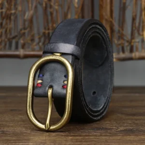 VALDOR™ 3.7CM Men’s Full Grain Leather Belt – Luxury Vintage Jeans Strap 1