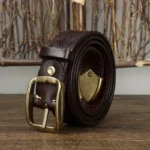 DUALFORGE™ 3.8CM Men’s Double-Sided Genuine Leather Belt – Thick Cowhide & Copper Buckle 2