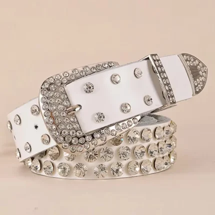 Glitzia™ 3.3CM Women’s Rhinestone Belt Buckles– Fashion Diamond Drill Wide Strap 2