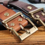 BrassReign™ Men's Rock Style Cowhide Leather Belt – Solid Brass Pin Buckle 3.8cm 1