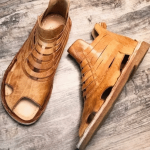 Ravello™ Men’s Gladiator Cowhide Sandals – Roman High-Top Leather Open-Toe Summer Shoes