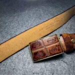 ToughGuy™ 3.8cm Classic Horseshoe Belt Full-Grain Leather Belt – Copper Horseshoe Buckle Men’s Retro Jeans Belt 3