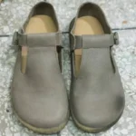 TessaBelt Classic™ | Handmade Women's T-Strap Cowhide Leather Flats – Retro British Big Toe Shoes with Buckle Strap 70