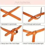 ELEGANCEKNOT™ 2.8CM Women’s Genuine Leather Knot Belt – Slim Waistband for Dresses & Coats 4