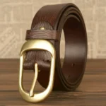 RegalCraft™ Men’s 3.8cm Genuine Leather Belt – Luxury Business Cowhide Belt with Metal Pin Buckle 3