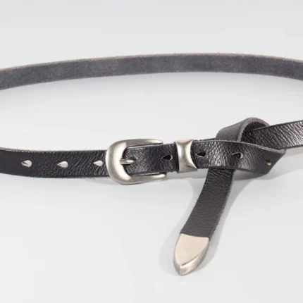 LineaKnot™ Genuine Leather slim knotted belt – Women's Slim Soft Waist Belt 1.8cm 2