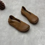 RetroEase™ | Women’s Handmade Cowhide Loafers – Soft Genuine Leather Slip-On Flats for Everyday Wear 4