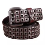 Ironhide™ | Men’s Studded Cowhide Punk Rock Belt – Handmade Retro Tactical Leather Belt for Jeans 5
