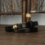 VERISEL™ 1.5CM Genuine Copper Buckle Leather Belt – Copper Pin Buckle Slim Strap for Jeans 5