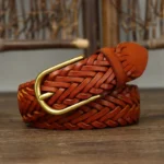 BRAIDLINE™ 3CM Unisex Genuine Woven Leather Belt – Full Grain Breathable Belt for Jeans & Fashion 4