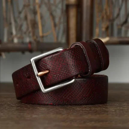 VIVERRA™ 2.8CM Serpentine Leather Belt for Women – Genuine Cowskin Retro Trousers Strap 2